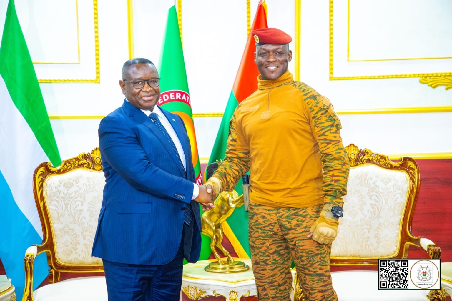 Visite officielle au palais de Koulouba: Échanges entre les Présidents TRAORÉ et BIO